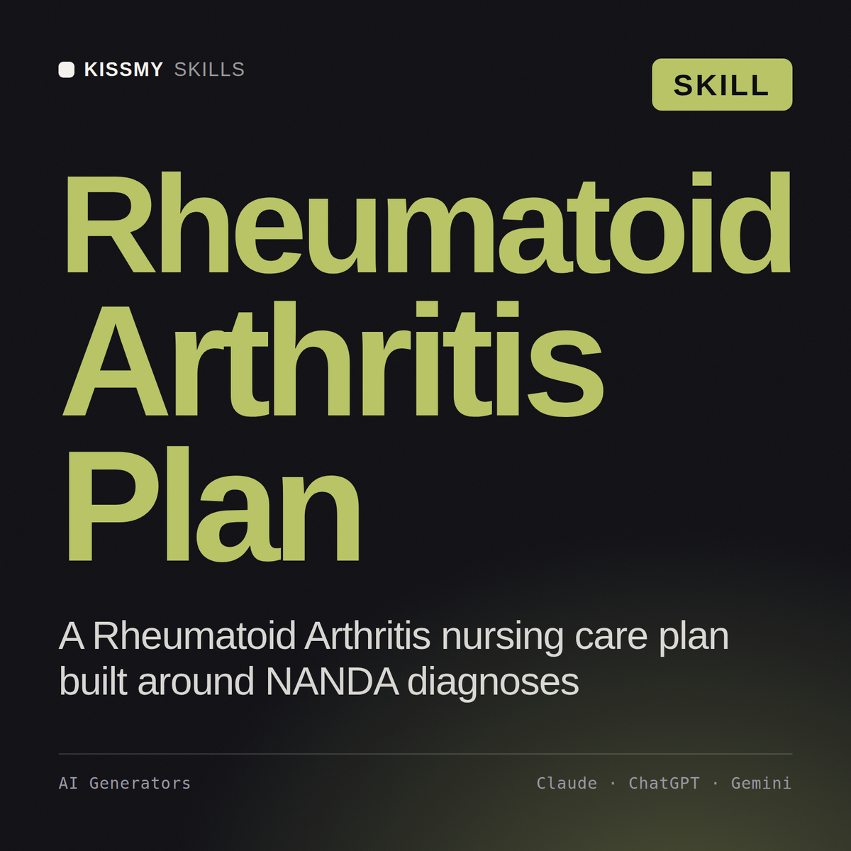 Rheumatoid Arthritis Plan AI skill by KissMySkills, cover