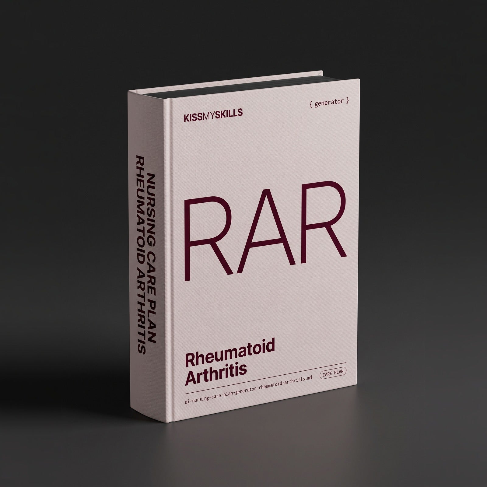 Rheumatoid Arthritis Nursing Care Plan Claude skill by KissMySkills, pale warm blush grey bookcloth cover