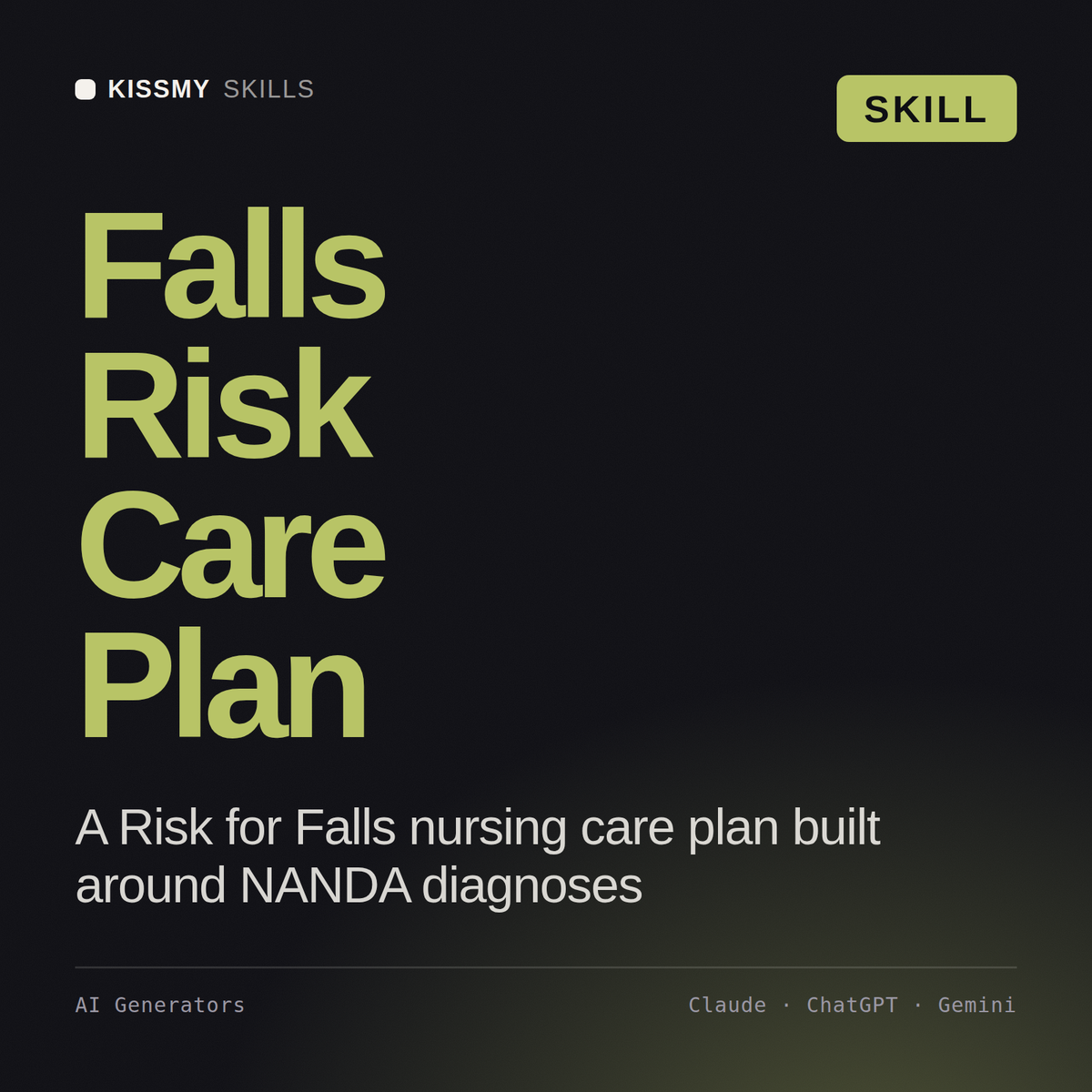 Falls Risk Care Plan AI skill by KissMySkills, cover
