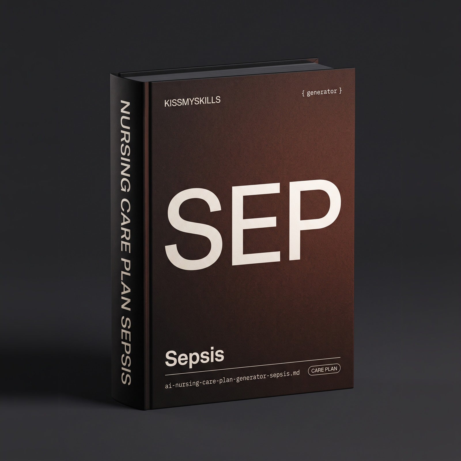 Sepsis Nursing Care Plan Claude skill by KissMySkills, dark bronze cover with the monogram SEP