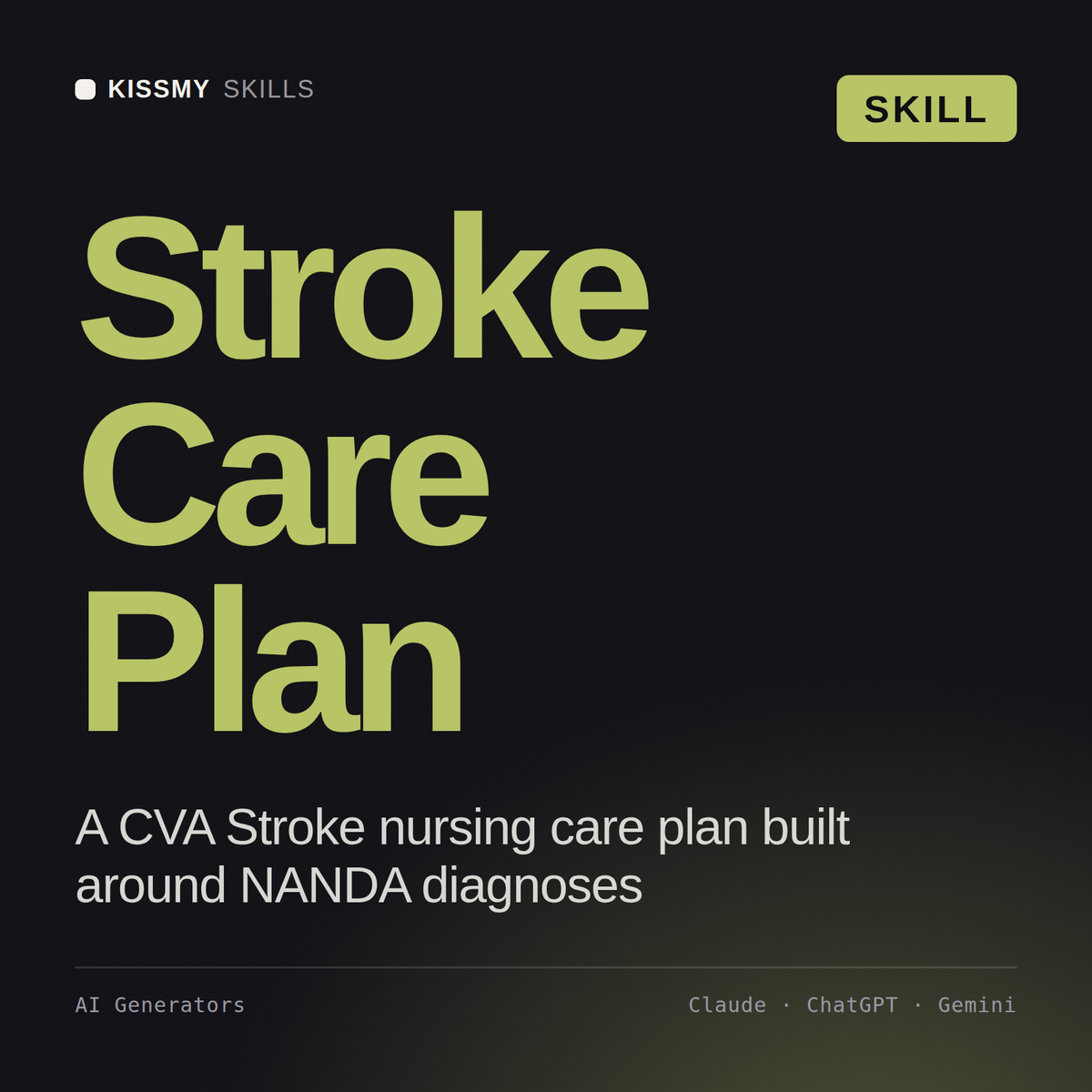 Stroke Care Plan AI skill by KissMySkills, cover