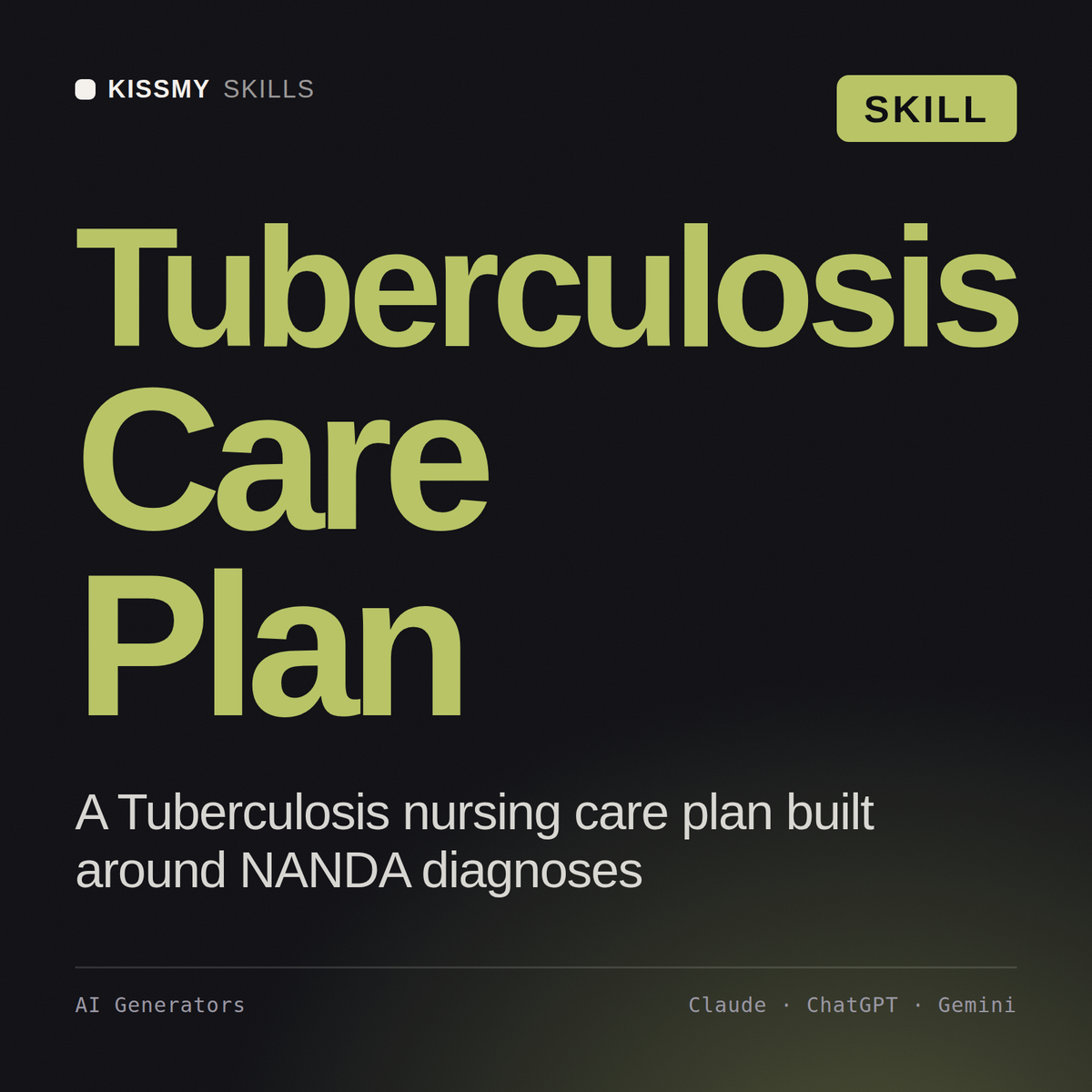 Tuberculosis Care Plan AI skill by KissMySkills, cover
