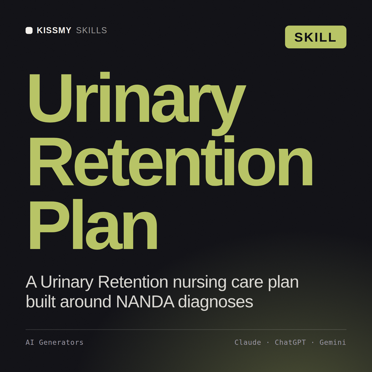 Urinary Retention Plan AI skill by KissMySkills, cover