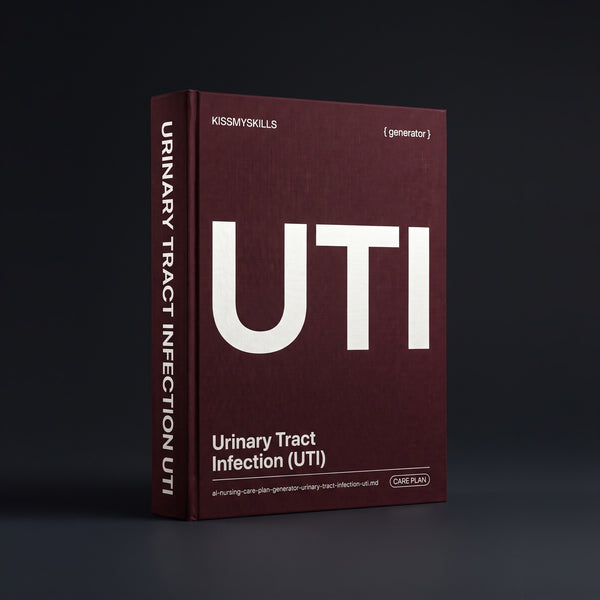 Urinary Tract Infection (UTI) Nursing Care Plan Claude skill by KissMySkills, deep oxblood burgundy bookcloth cover