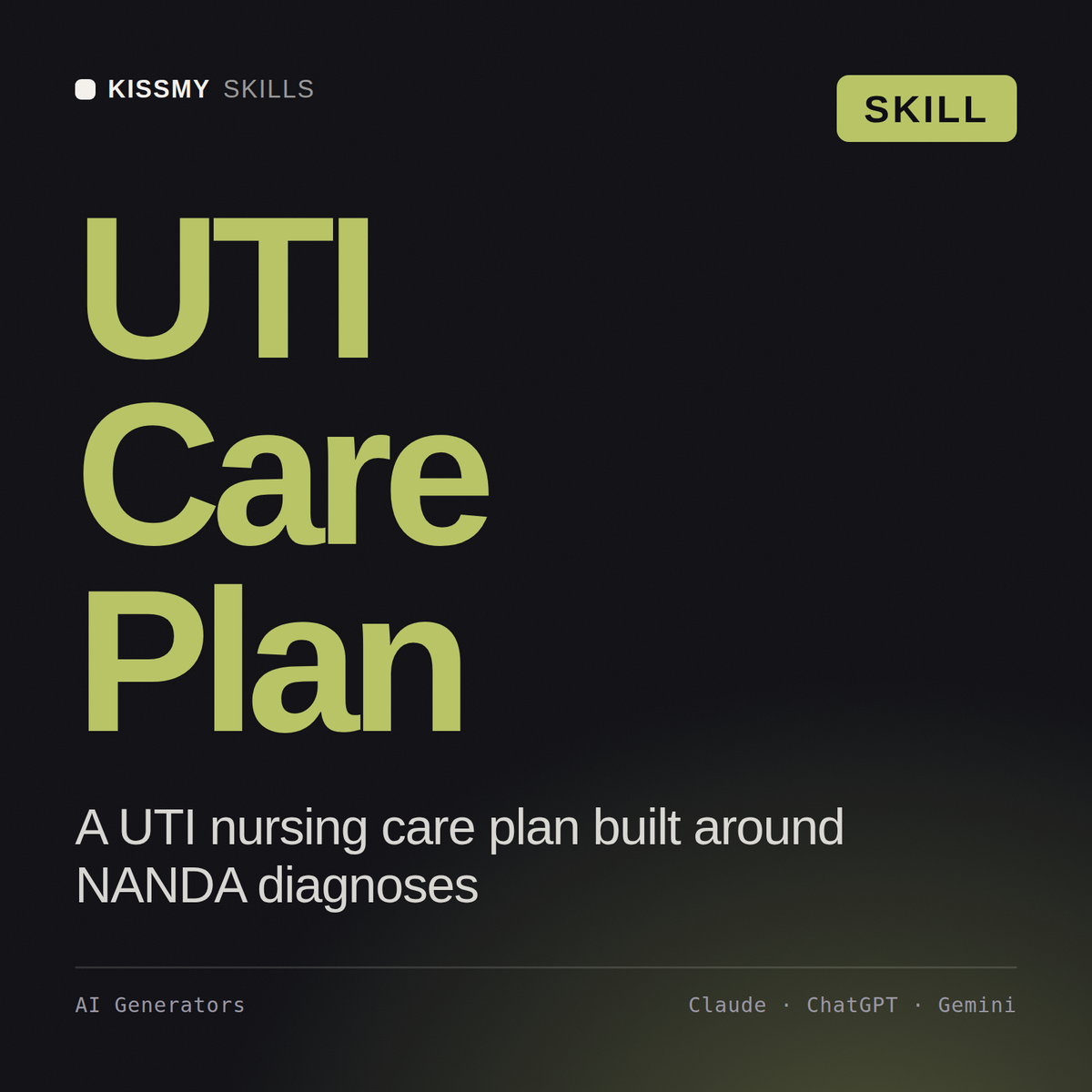 UTI Care Plan AI skill by KissMySkills, cover