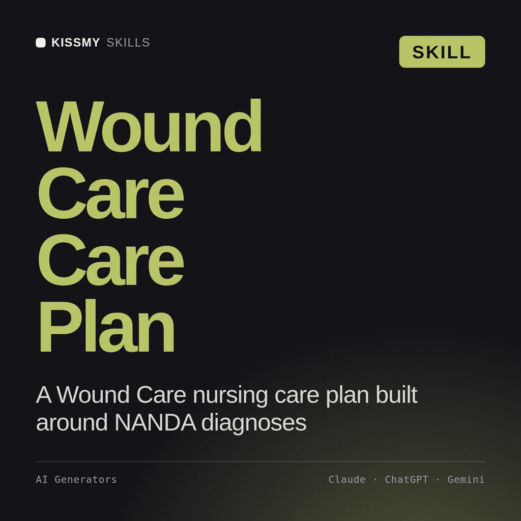 Wound Care Care Plan AI skill by KissMySkills, cover