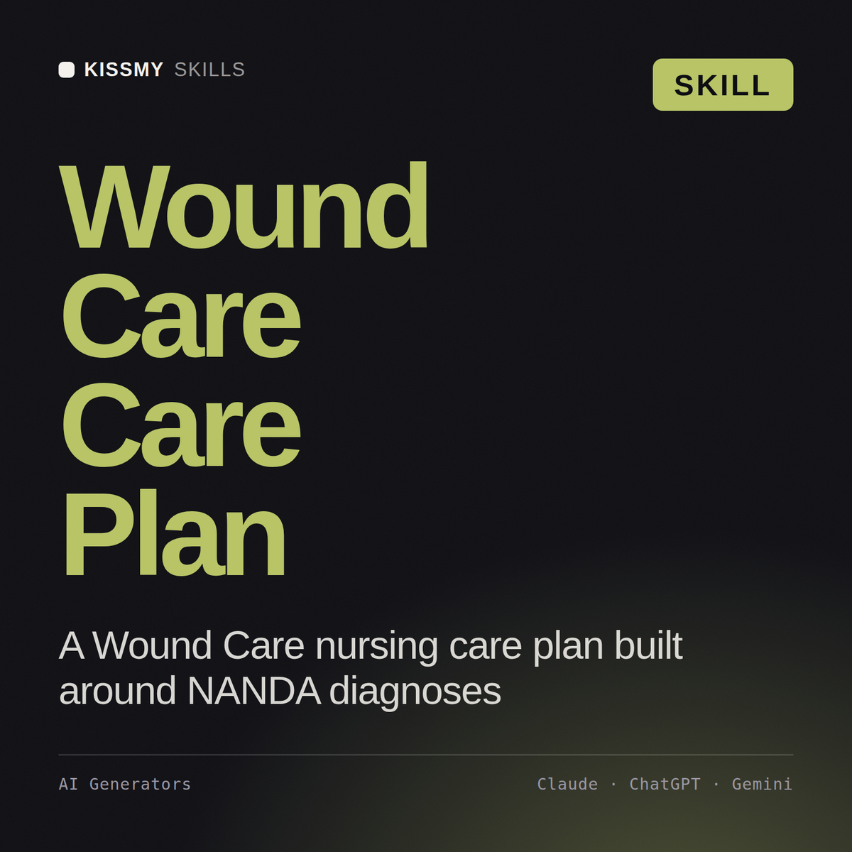 Wound Care Care Plan AI skill by KissMySkills, cover