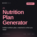 AI Nutrition Plan Generator AI prompt by KissMySkills, cover