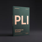 Packing List Generator prompts for Claude by KissMySkills, oxidised verdigris bronze cover with the monogram PLI