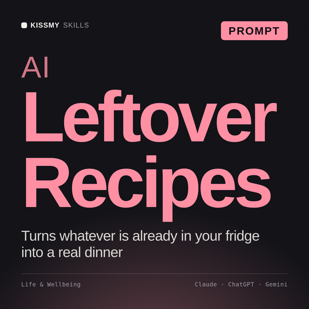AI Leftover Recipes AI prompt by KissMySkills, cover