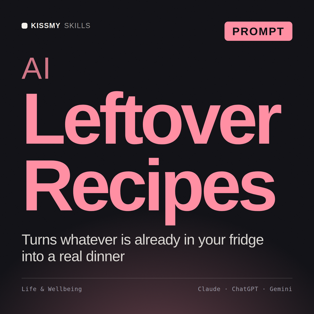 AI Leftover Recipes AI prompt by KissMySkills, cover