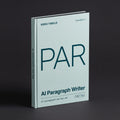 Paragraph Writer prompts for Claude by KissMySkills, pale sea-glass bookcloth cover with the monogram PAR