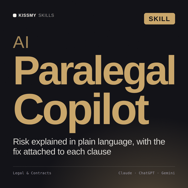 AI Paralegal Copilot AI skill by KissMySkills, cover