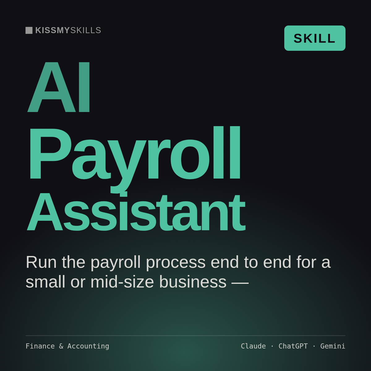 AI Payroll Assistant AI skill by KissMySkills, cover