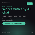 The AI Payroll Assistant skill works with Claude, ChatGPT, Gemini and any AI chat, 30-day money-back guarantee