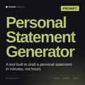 Personal Statement Generator AI prompt by KissMySkills, cover
