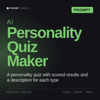 AI Personality Quiz Maker AI prompt by KissMySkills, cover