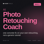 AI Photo Retouching Coach AI skill by KissMySkills, cover