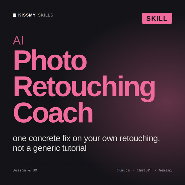 AI Photo Retouching Coach AI skill by KissMySkills, cover