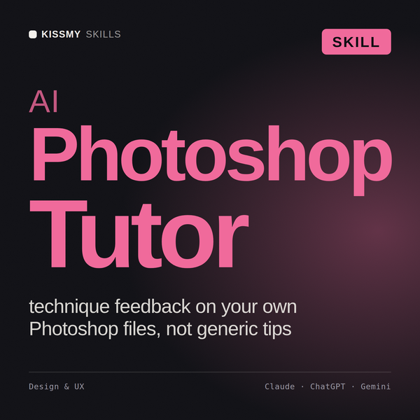 AI Photoshop Tutor AI skill by KissMySkills, cover