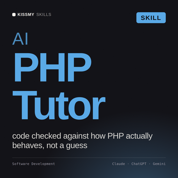 AI PHP Tutor AI skill by KissMySkills, cover