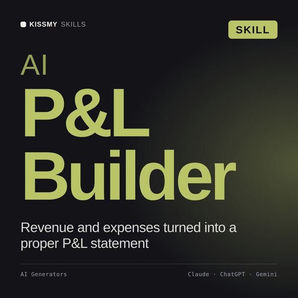 AI P&L Builder AI skill by KissMySkills, cover
