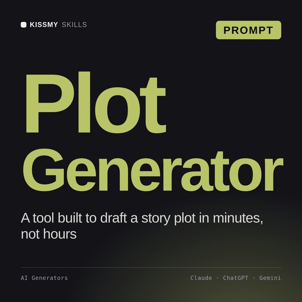 Plot Generator AI prompt by KissMySkills, cover