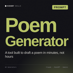 Poem Generator AI prompt by KissMySkills, cover