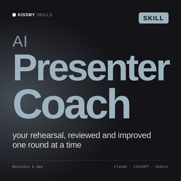 AI Presenter Coach AI skill by KissMySkills, cover