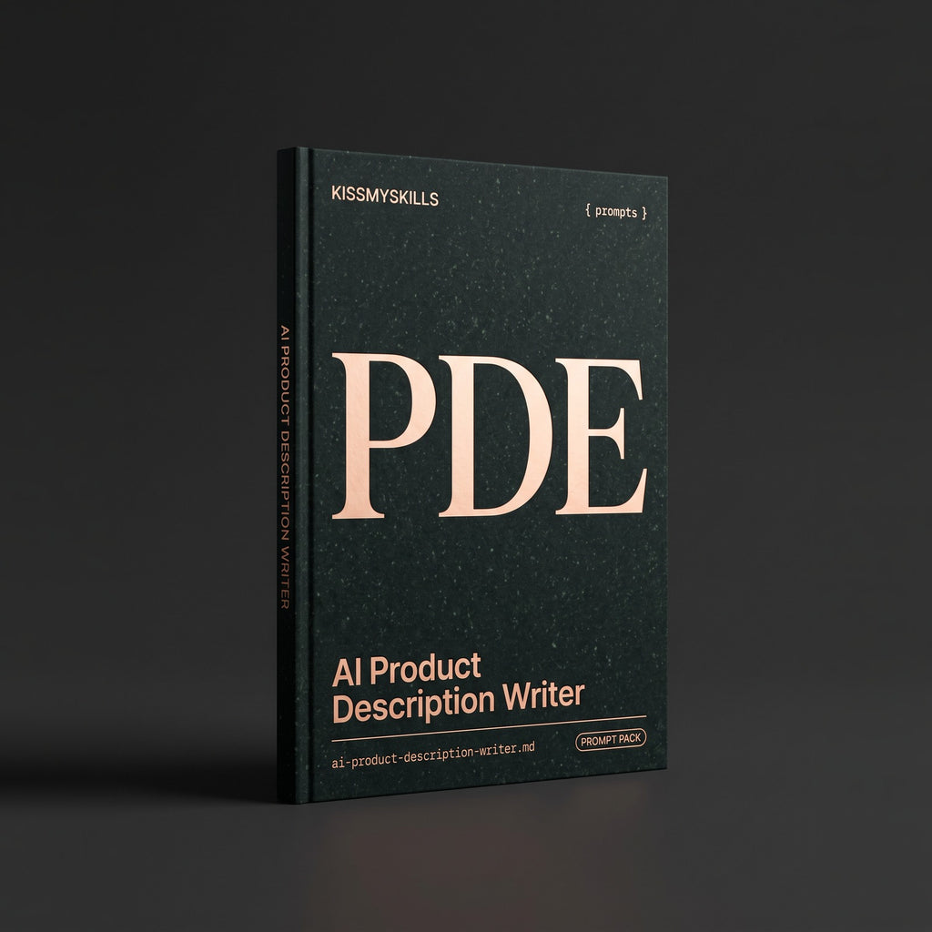 Product Description Writer Claude skill by KissMySkills, near-black deep green serpentine stone cover