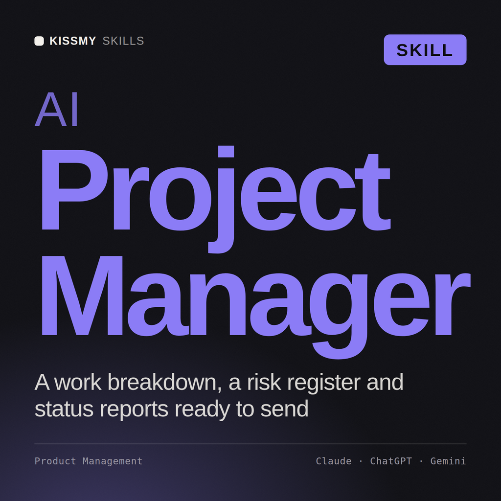 AI Project Manager AI skill by KissMySkills, cover