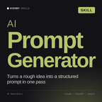 AI Prompt Generator AI skill by KissMySkills, cover