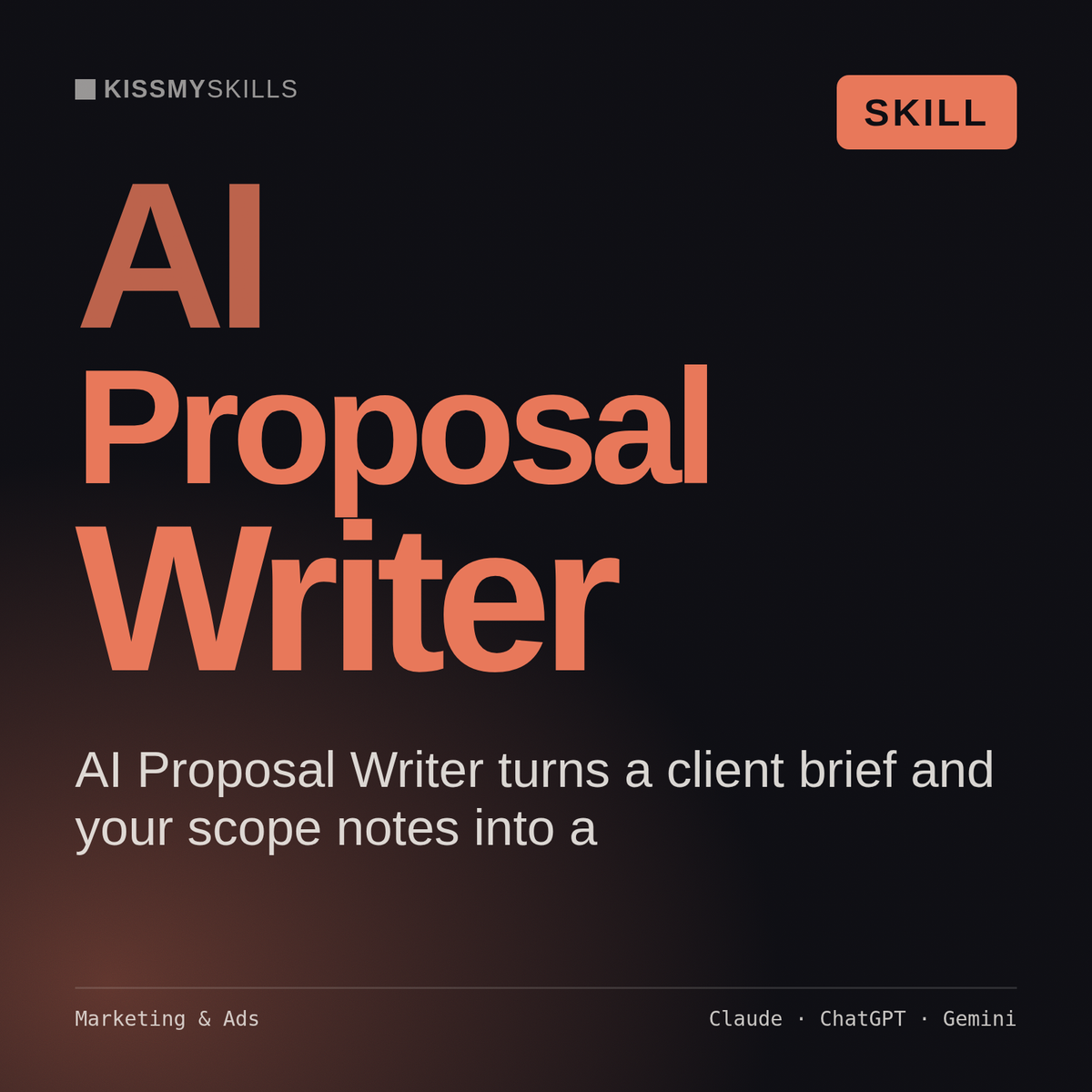 AI Proposal Writer AI skill by KissMySkills, cover