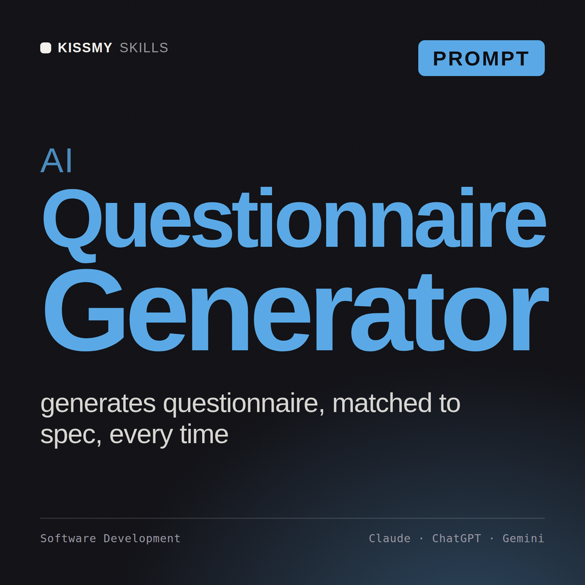 AI Questionnaire Generator AI prompt by KissMySkills, cover