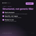 What's inside the AI Rap Verse Generator AI prompt: Real structure, Specific, not vague, Ready to use