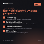 What's inside the AI Real Estate Agent AI skill: Listing copy, Buyer qualification, Comparables table, Offer analysis