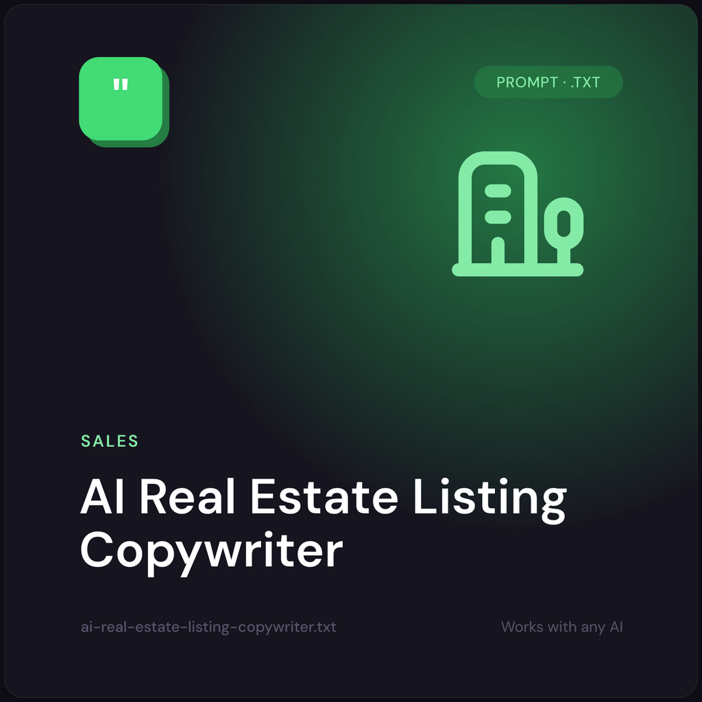 AI Real Estate Listing Copywriter — AI prompt pack cover