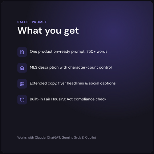 What you get — AI Real Estate Listing Copywriter