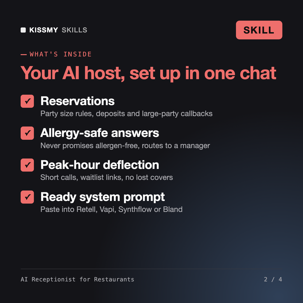 AI Receptionist for Restaurants