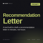 Recommendation Letter AI prompt by KissMySkills, cover