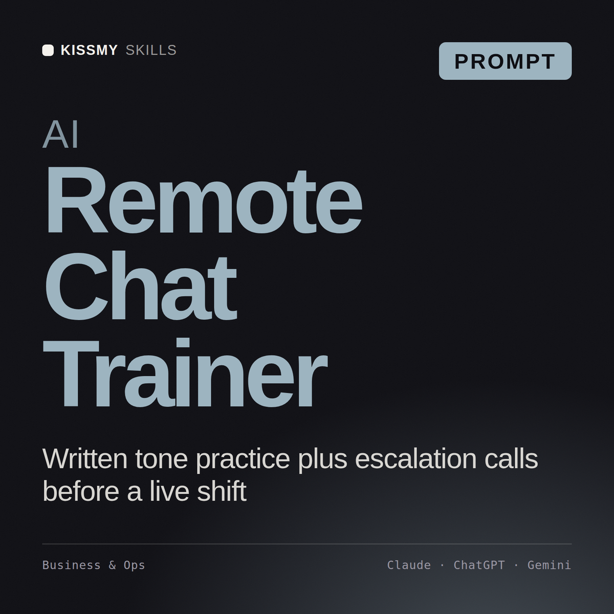AI Remote Chat Trainer AI prompt by KissMySkills, cover