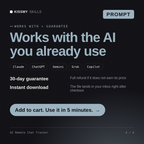 The AI Remote Chat Trainer AI prompt works with Claude, ChatGPT, Gemini and any AI chat, 30-day money-back guarantee