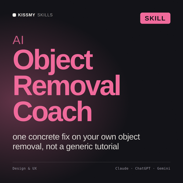 AI Object Removal Coach AI skill by KissMySkills, cover
