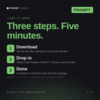 How the AI Report Card Comment Generator AI prompt works in three steps: download, drop it into your AI chat, done
