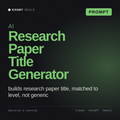 AI Research Paper Title Generator AI prompt by KissMySkills, cover