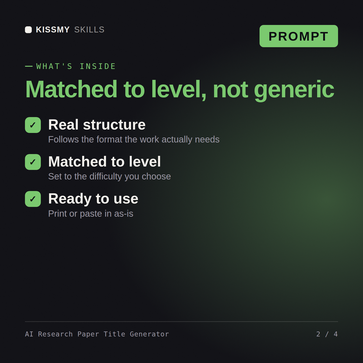 What's inside the AI Research Paper Title Generator AI prompt: Real structure, Matched to level, Ready to use