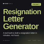 Resignation Letter Generator AI prompt by KissMySkills, cover