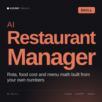 AI Restaurant Manager AI skill by KissMySkills, cover