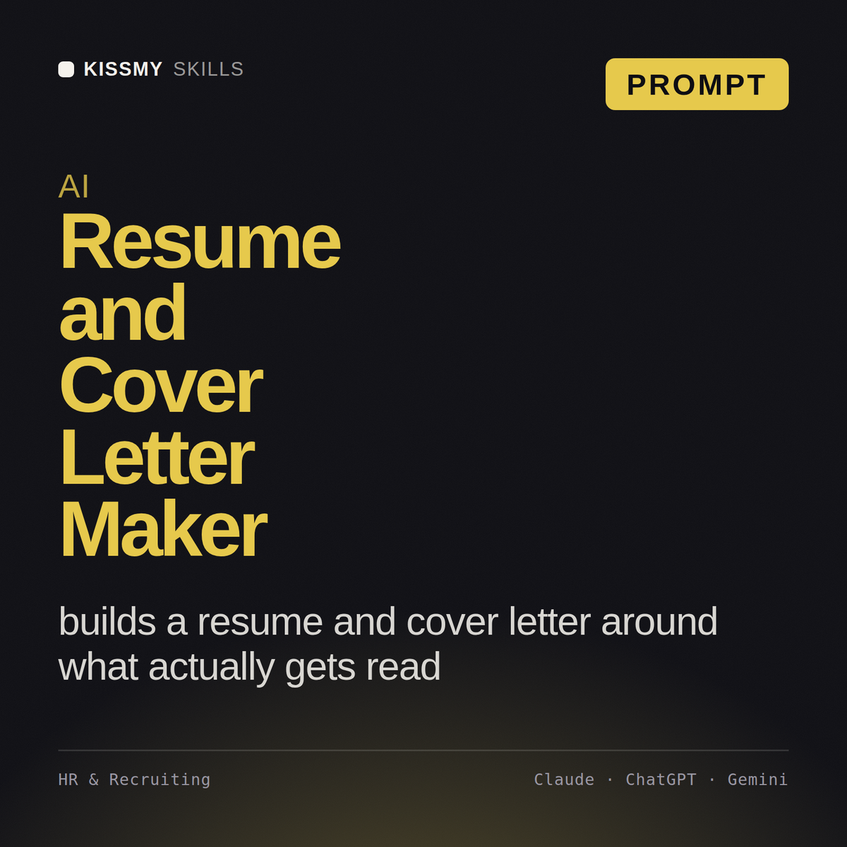 AI Resume and Cover Letter Maker AI prompt by KissMySkills, cover