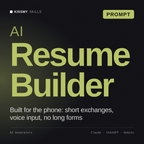 AI Resume Builder AI prompt by KissMySkills, cover